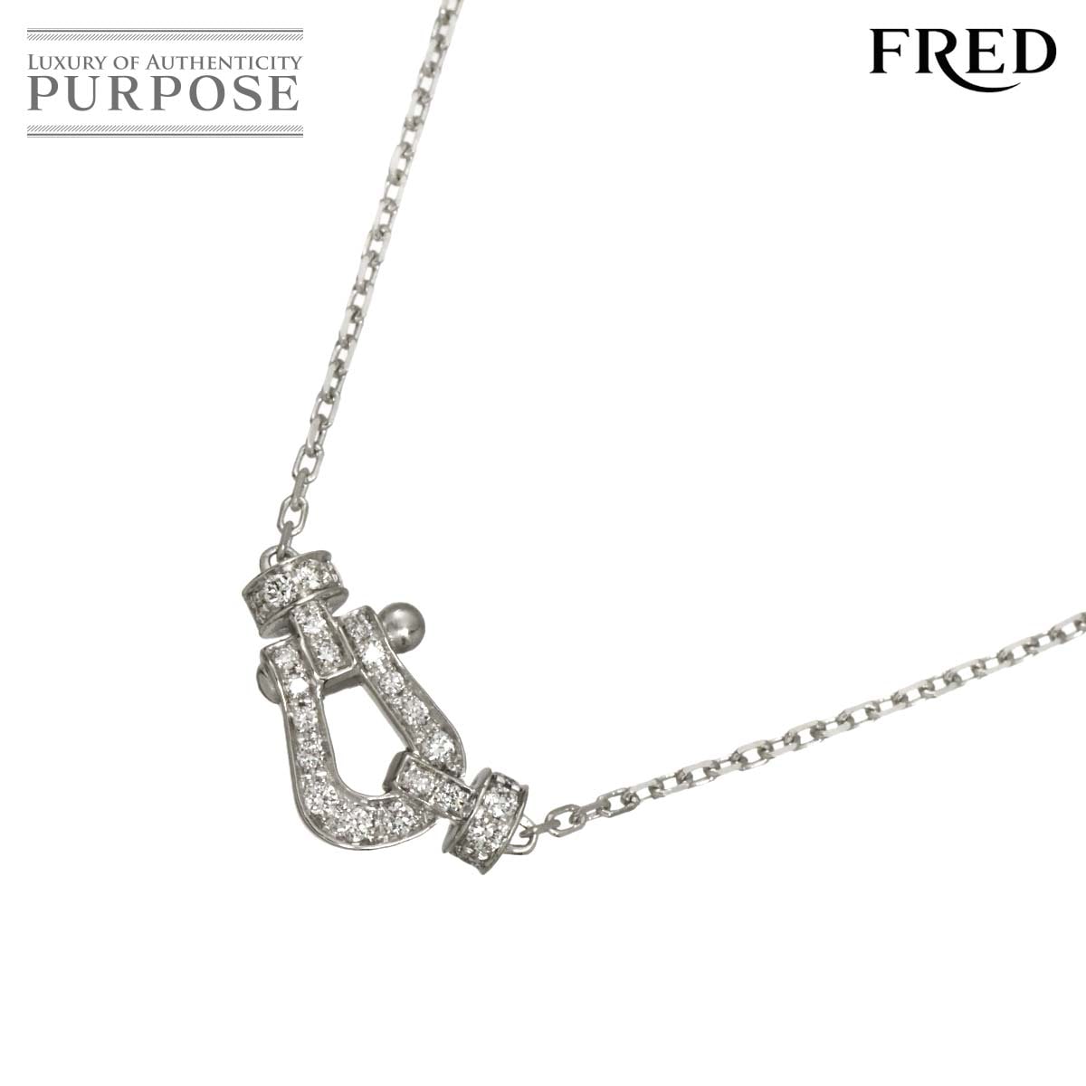 FRED フォース10 ダイヤ ネックレス 38cm スモール K18 WG ホワイトゴールド 750 Force10 Diamond Necklace フレッド 90326244