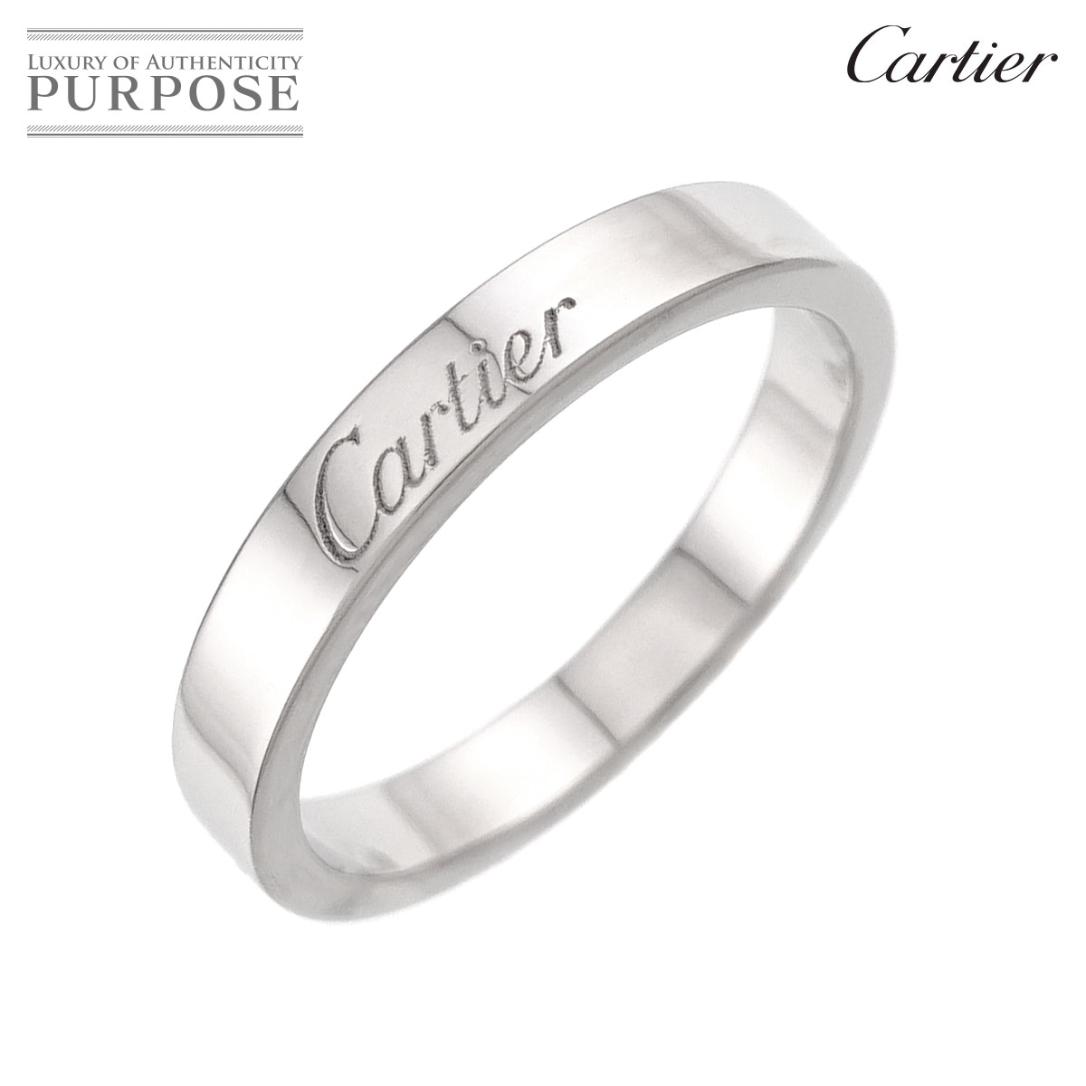 Cartier Cドゥ #53 リング 幅3mm Pt プラチナ 指輪 Diamond Ring カルティエ 90326268