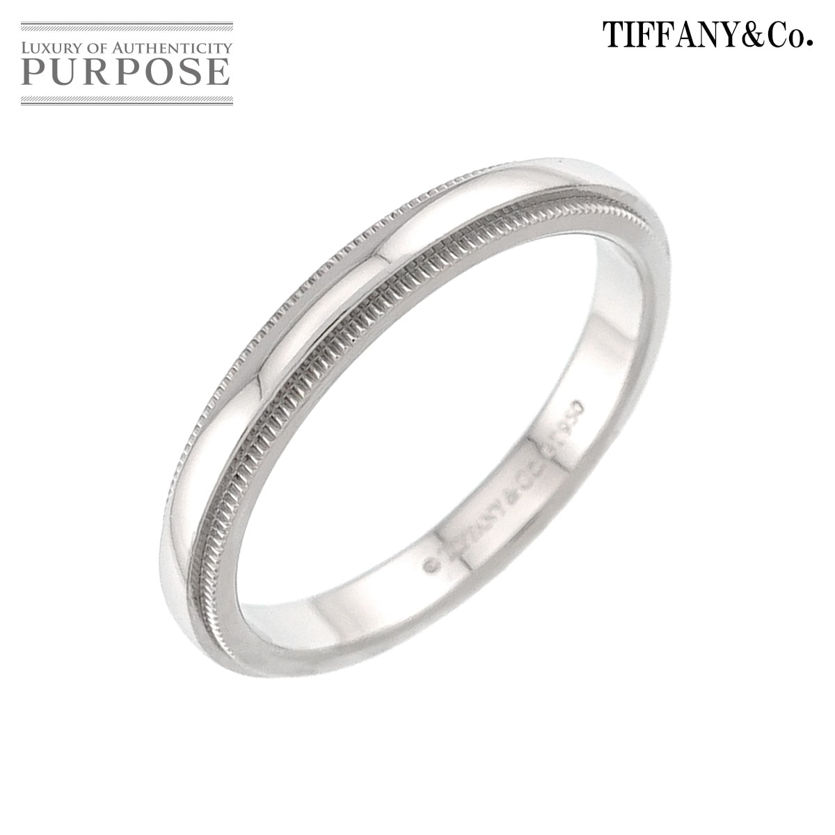 TIFFANY&CO. ミルグレイン 17.5号 リング 幅3mm Pt プラチナ 指輪 Milgrain Ring ティファニー 90326498