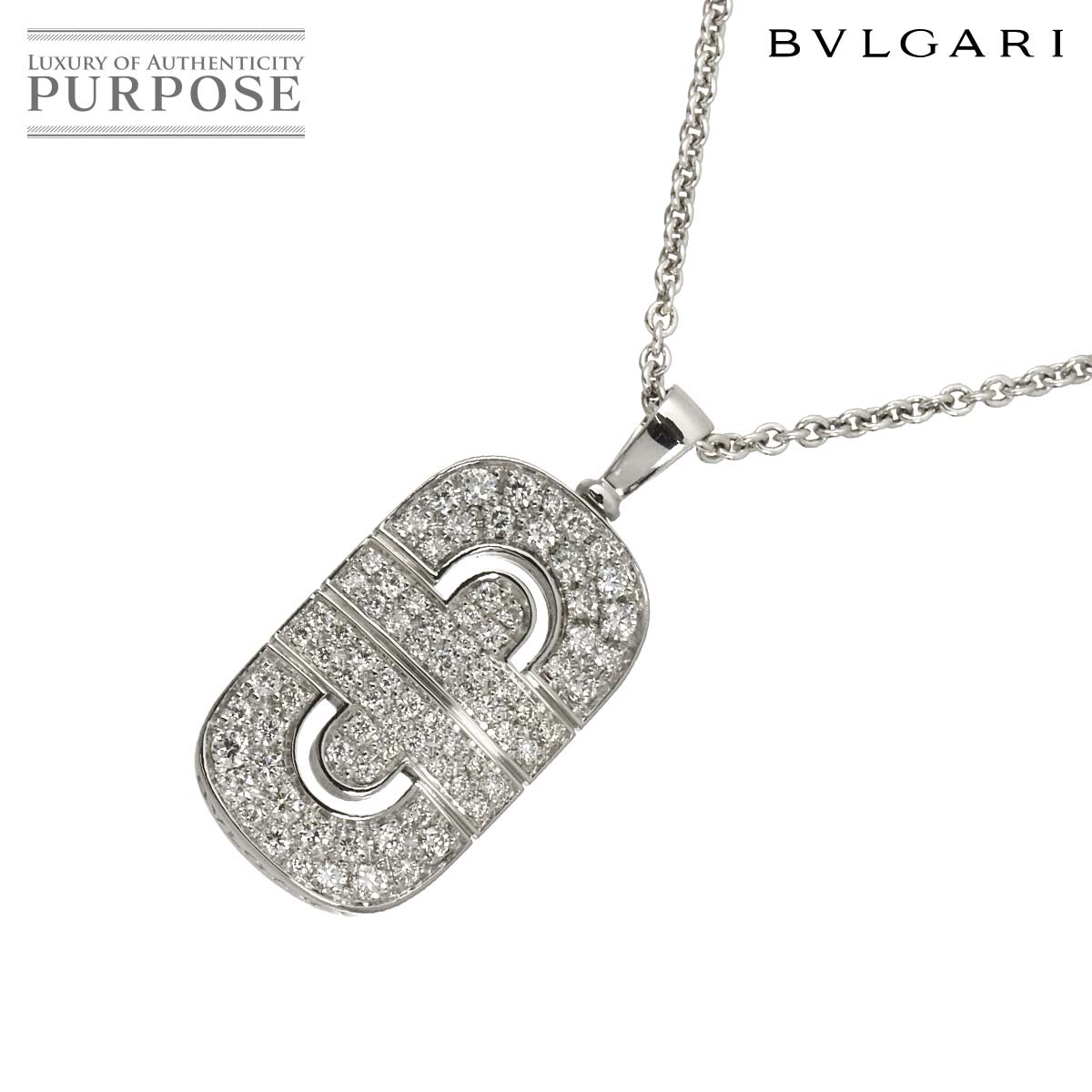 BVLGARI パレンテシ ダイヤ ネックレス 45cm K18 WG ホワイトゴールド 750 Parentesi Necklace ブルガリ 90326553