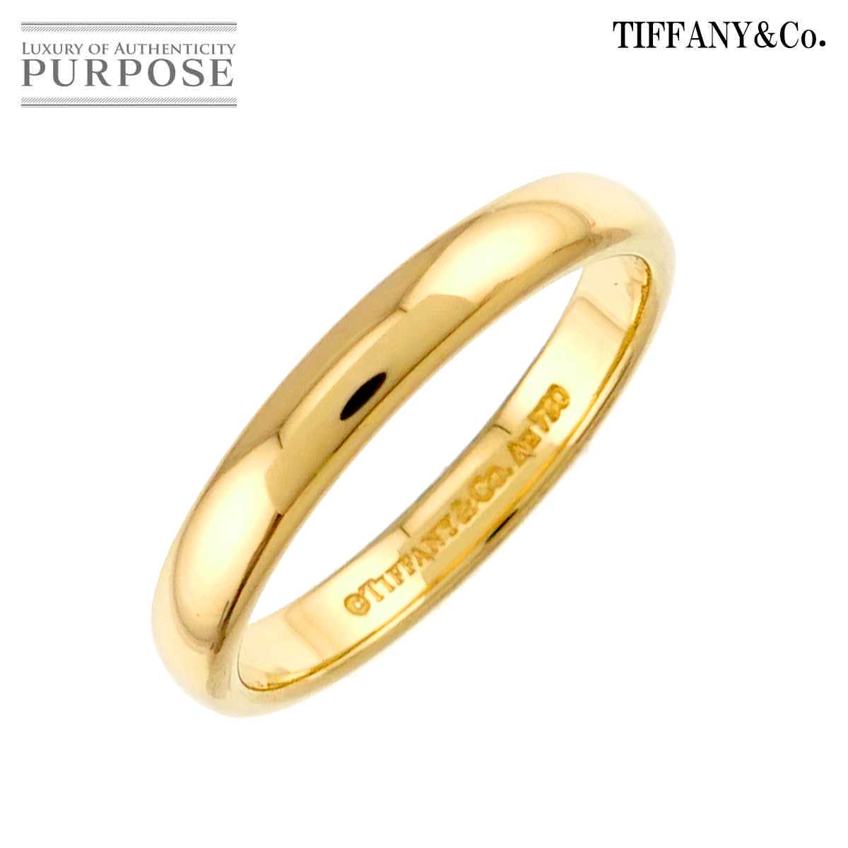 TIFFANY&CO. フォーエバー バンド 13.5号 リング 幅3mm K18 YG イエローゴールド 750 指輪 Band Ring ティファニー 90327519
