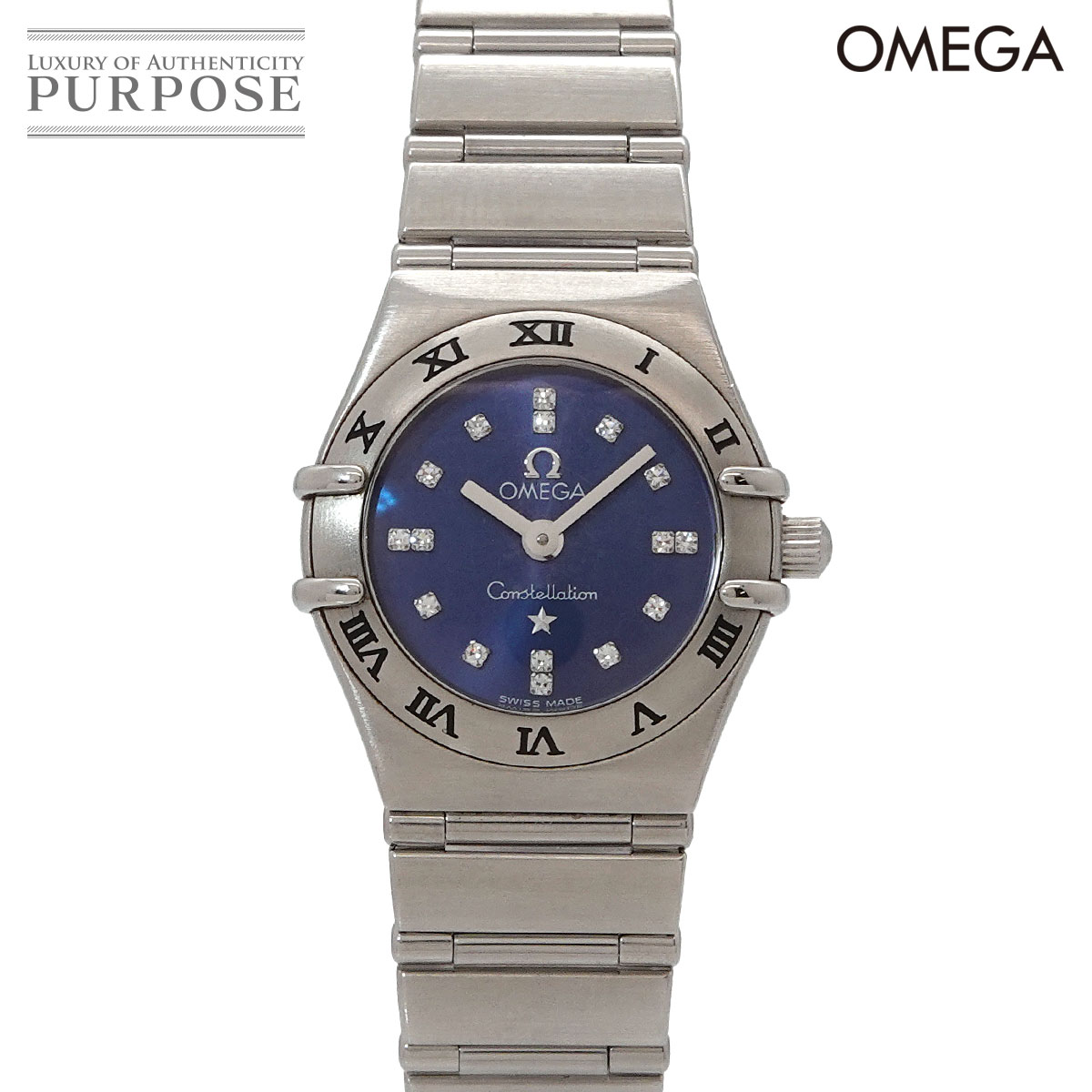 OMEGA コンステレーション ミニ シンディクロフォード 限定1999本 1563 86 レディース 腕時計 16P ダイヤ ブルー クォーツ Constellation オメガ 90325659