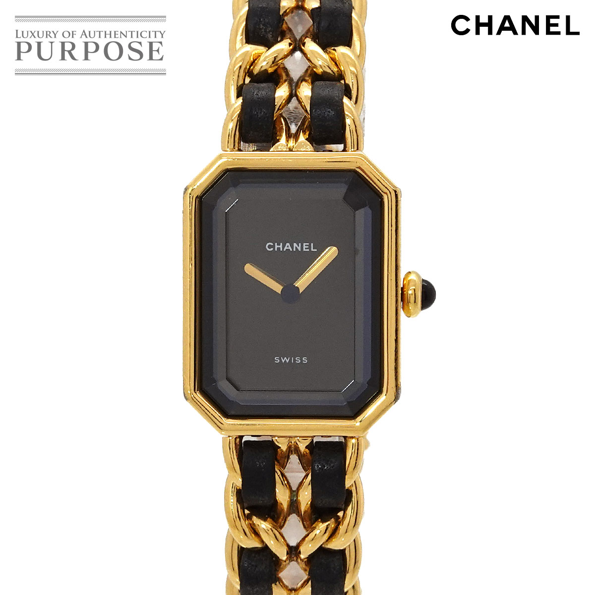 CHANEL プルミエール Lサイズ H0001 ヴィンテージ レディース 腕時計 ブラック ゴールド クォーツ ウォッチ Premiere シャネル 90327714