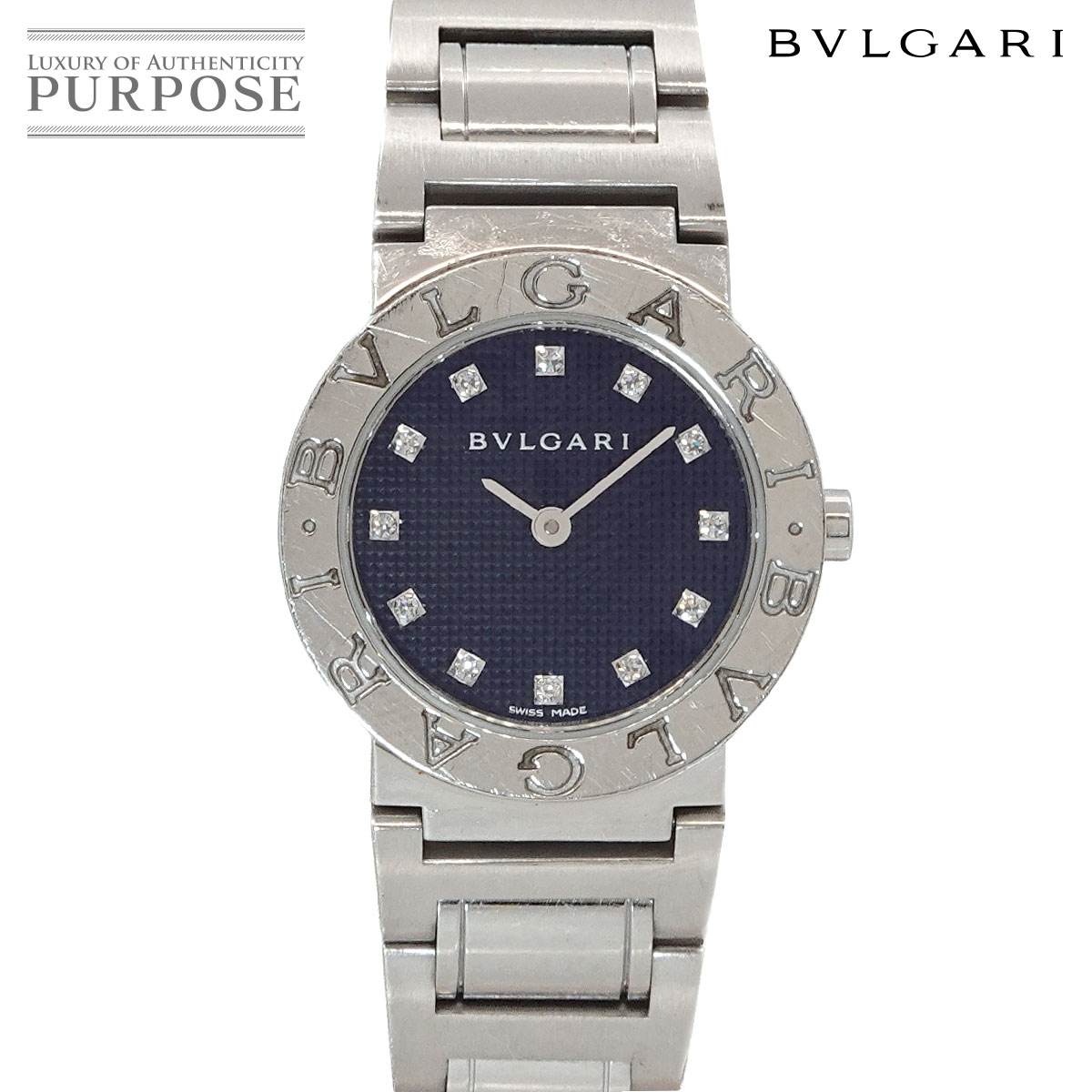BVLGARI ブルガリブルガリ BB26SS レディース 腕時計 12P ダイヤモンド ブラック クォーツ ウォッチ BVLGARIBVLGARI ブルガリ 90328615