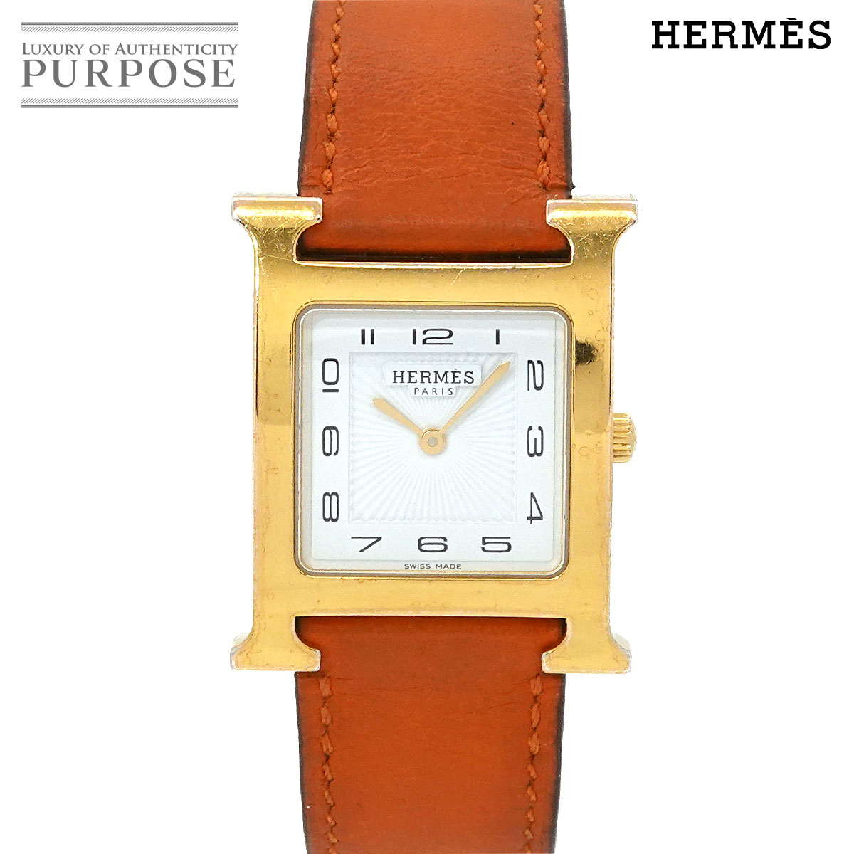 HERMES Hウォッチ HH1.501 メンズ 腕時計 ホワイト クォーツ ウォッチ H Watch エルメス 90329122