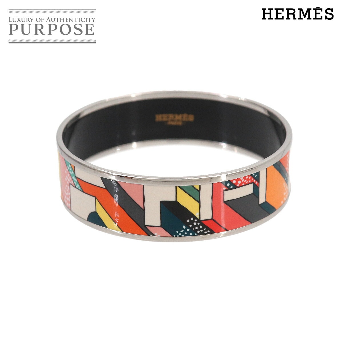 HERMES エマイユ MM バングル ブレスレット マルチカラー ゴールド アクセサリー Email MM エルメス 90325478