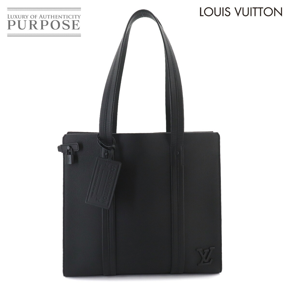 LOUIS VUITTON アエログラム テイクオフ トート バッグ レザー ブラック M57308 RFID Aerogram Takeoff Tote ルイ ヴィトン 90326328