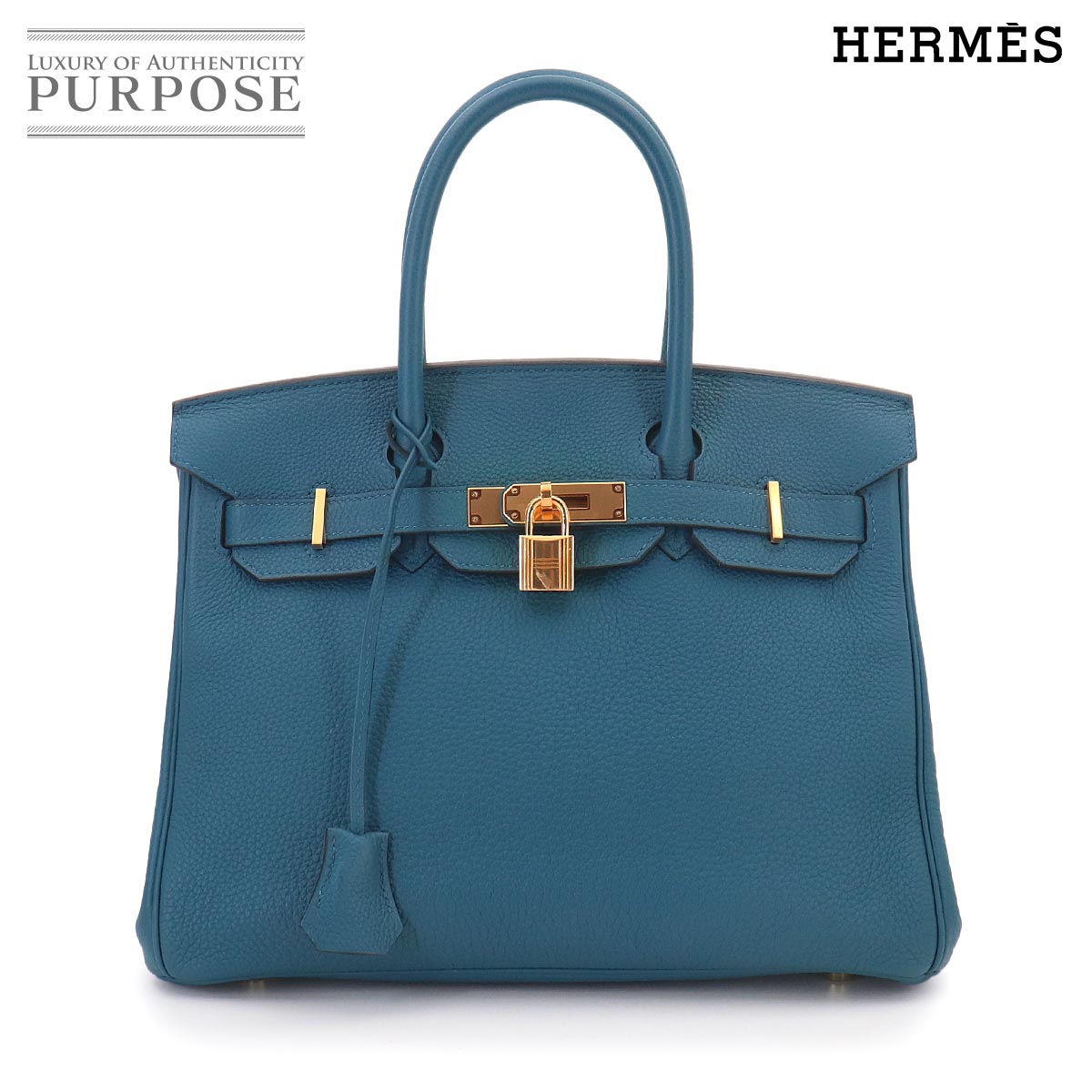 HERMES バーキン30 トゴ コバルト ハンド バッグ X刻印 ゴールド 金具 Birkin 30 エルメス 90329388