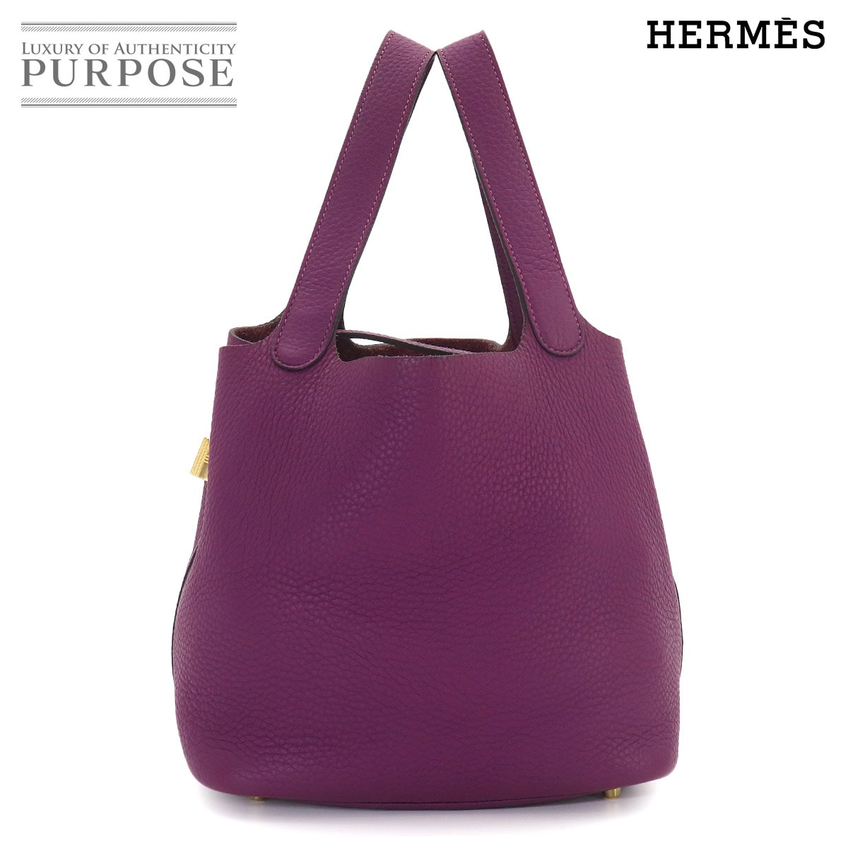 HERMES エールライン カバス トート バック キャンバス グレー Herline