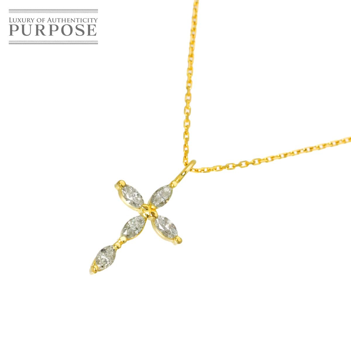 ダイヤ 0.35ct ネックレス 40cm K18 YG イエローゴールド 750 Diamond Necklace 90320458