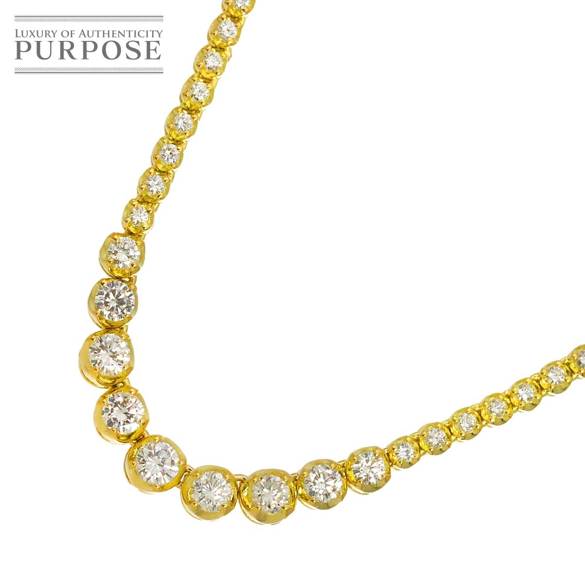 ダイヤ 3.10ct ネックレス 41cm K18 YG イエローゴールド 750 Diamond Necklace 90322771