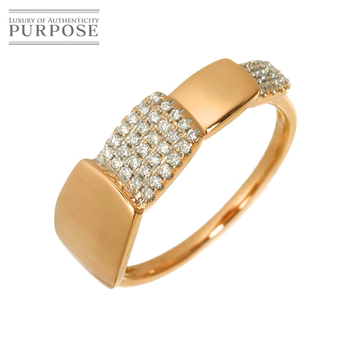 リング 13号 ダイヤ 0.14ct K18 PG ピンクゴールド 750 指輪 Diamond Ring 90325119