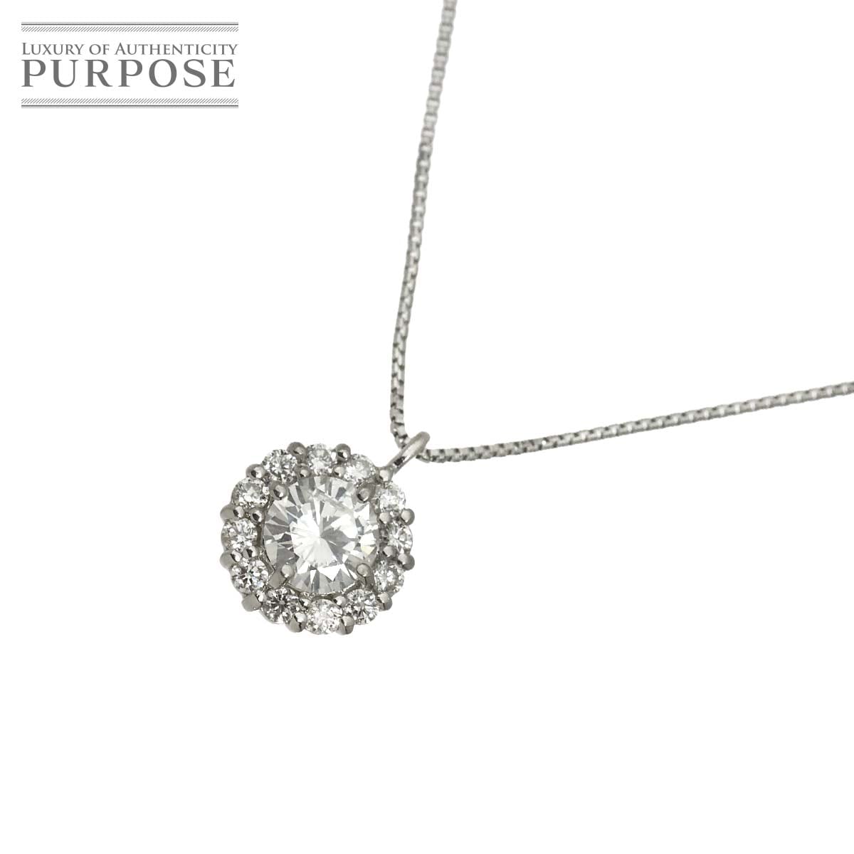ダイヤ 0.275ct/0.12ct ネックレス 44.5cm Pt プラチナ Diamond Necklace 90327740