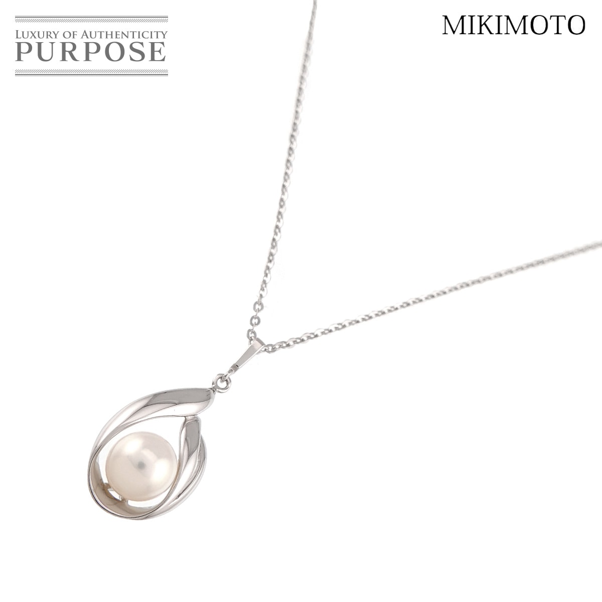MIKIMOTO アコヤ真珠 7.0mm ネックレス 40cm K18 WG ホワイトゴールド 750 パール Akoya Pearl Necklace ミキモト 90315747