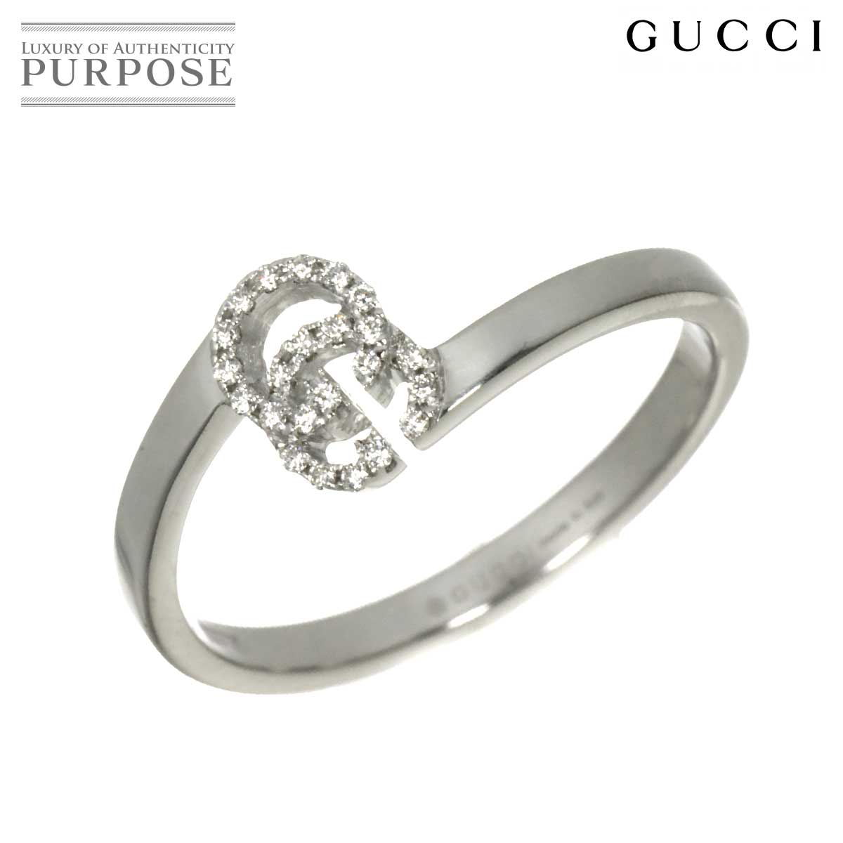 GUCCI GG ランニング #11 リング ダイヤ K18 WG ホワイトゴールド 750 指輪 Diamond Ring グッチ 90320913