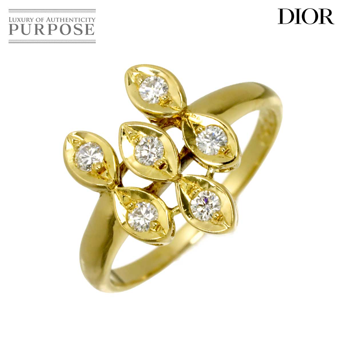 Christian Dior 12号 リング ダイヤ K18 YG イエローゴールド 750 指輪 Diamond Ring クリスチャン ディオール 90321826