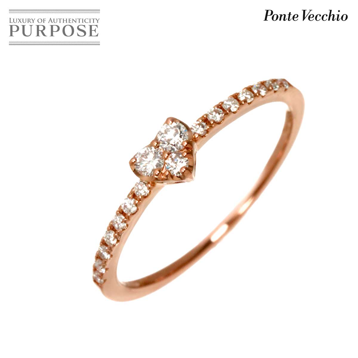 Ponte Vecchio 12号 リング ダイヤ 0.18ct K18 PG ピンクゴールド 750 指輪 Diamond Ring ポンテヴェキオ 90323368