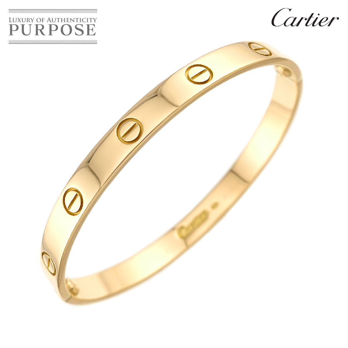Cartier ラブ ブレス #18 K18 YG イエローゴールド 750 ブレスレット バングル Love Bracelet カルティエ 90323549
