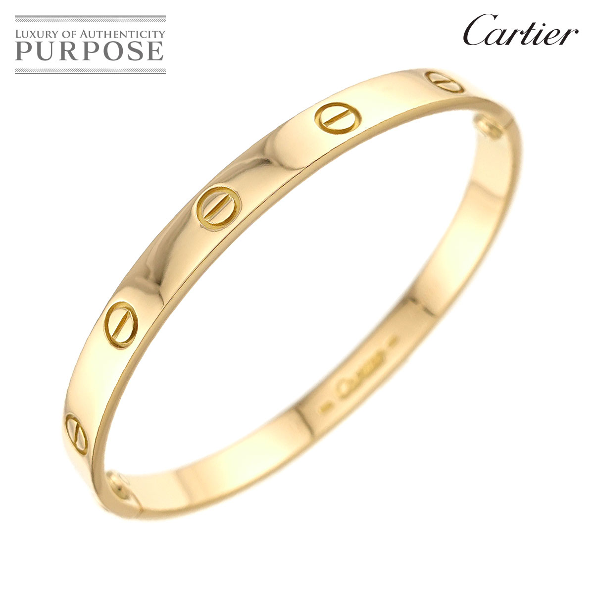 Cartier ラブ ブレス #18 K18 YG イエローゴールド 750 ブレスレット バングル Love Bracelet カルティエ 90324186