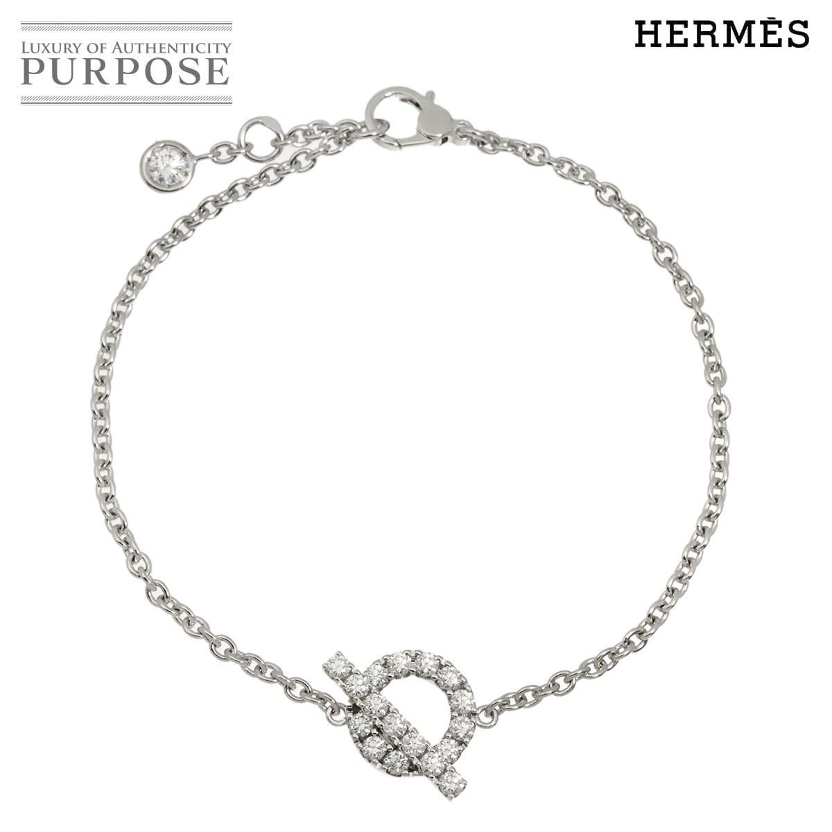 HERMES フィネス ダイヤ ブレスレット ST 16.5cm K18 WG ホワイトゴールド 750 Diamond Bracelet エルメス 90324394
