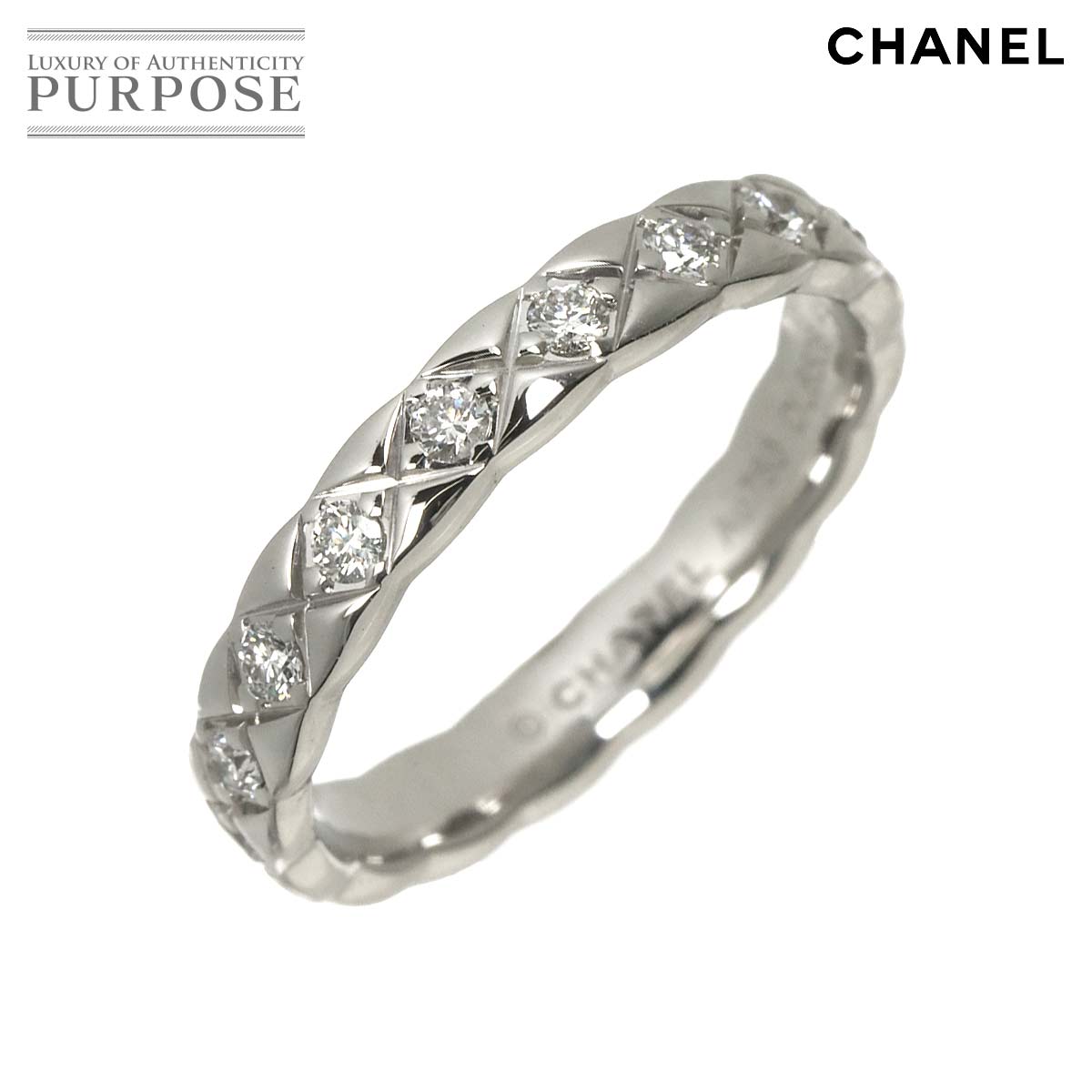 CHANEL ココクラッシュ #49 リング ダイヤ K18 WG ホワイトゴールド 750 指輪 Coco Crush Ring【証明書付き】 シャネル 90325684