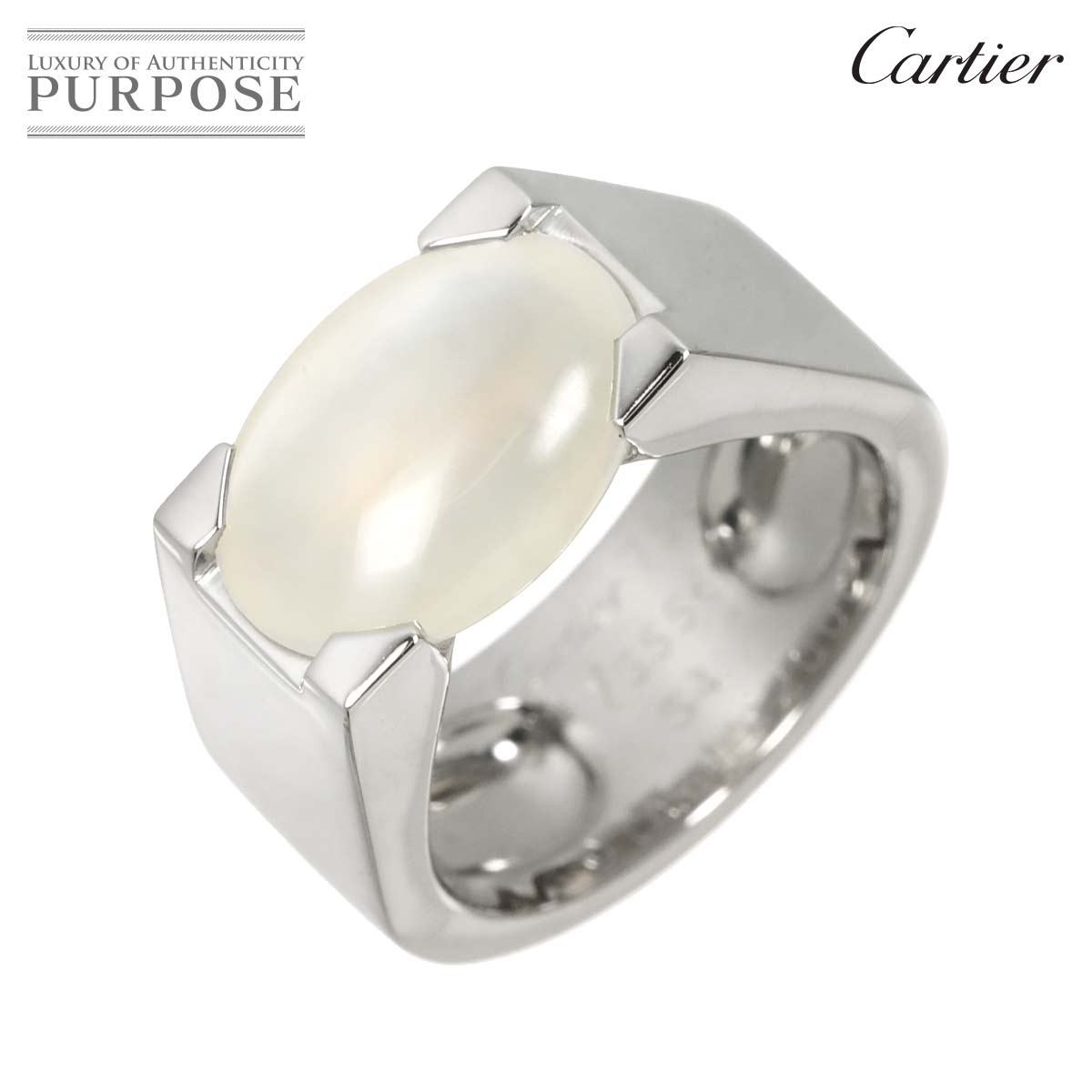 Cartier タンキッシム #54 リング ムーンストーン K18 WG ホワイトゴールド 750 指輪 Tanquissim Ring カルティエ 90325886