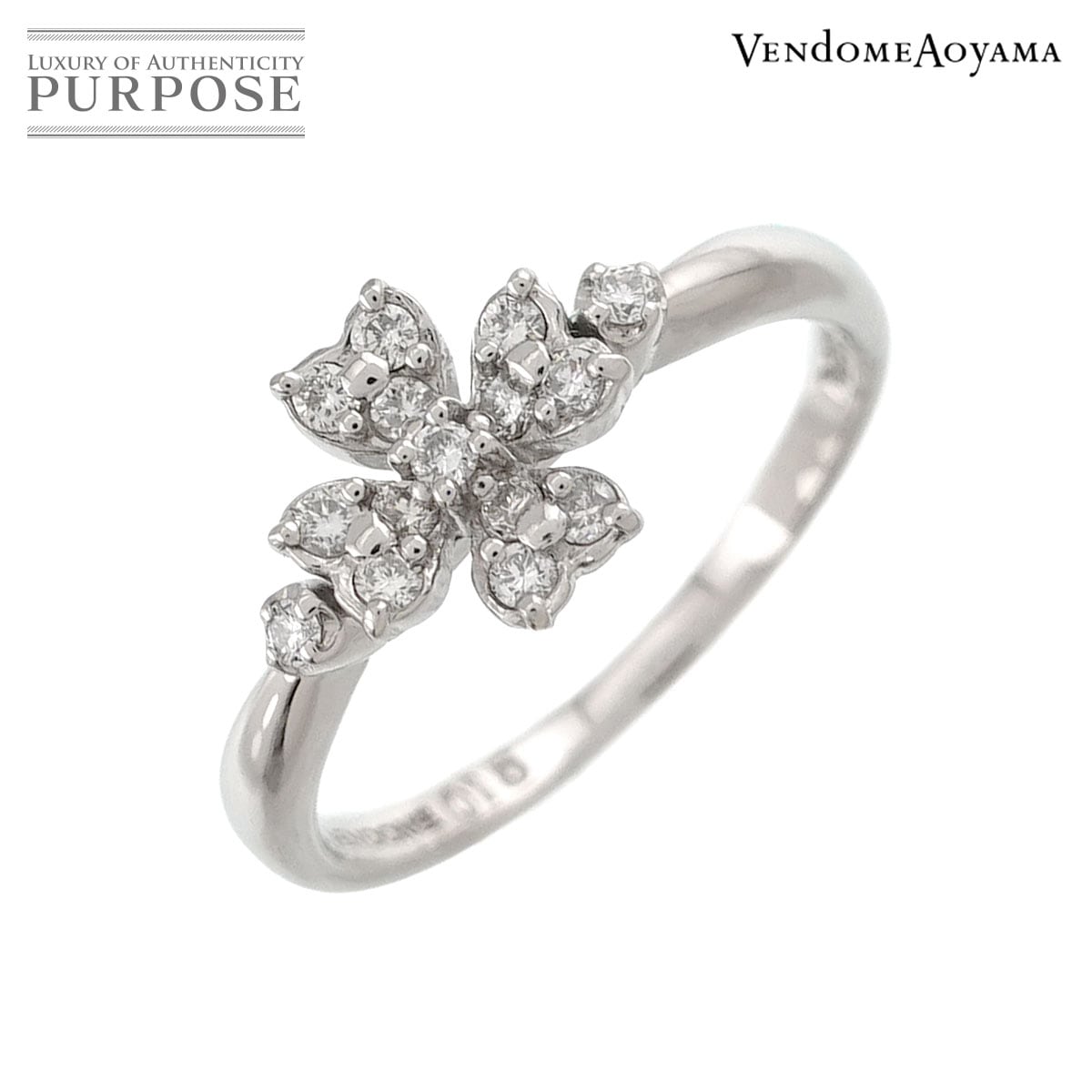 Vendome 10号 リング ダイヤ 0.15ct Pt プラチナ 指輪 Diamond Ring ヴァンドーム 90325888