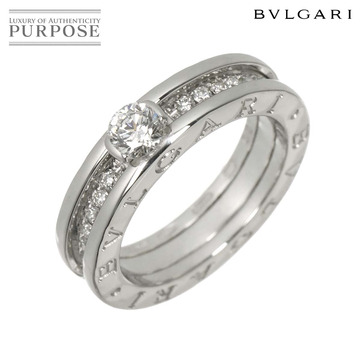 BVLGARI ビーゼロワン ダイヤ 0.32ct D/VVS2 #50 リング K18 WG ホワイトゴールド 750 Diamond Ring【鑑定書付き】 ブルガリ 90325901