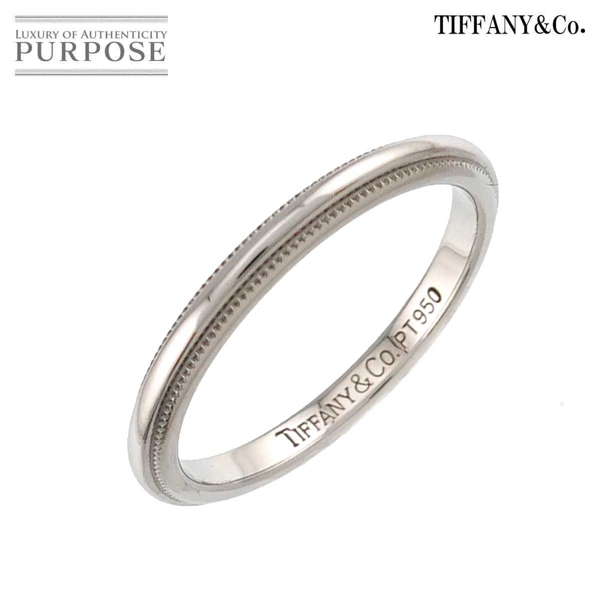TIFFANY&CO. ミルグレイン 10号 リング 幅2mm Pt プラチナ 指輪 トゥギャザー Milgrain Ring ティファニー 90326257