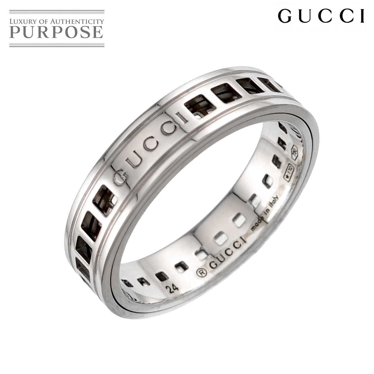 GUCCI スクロール #24 リング K18 WG ホワイトゴールド 750 指輪 Scroll Ring グッチ 90326519