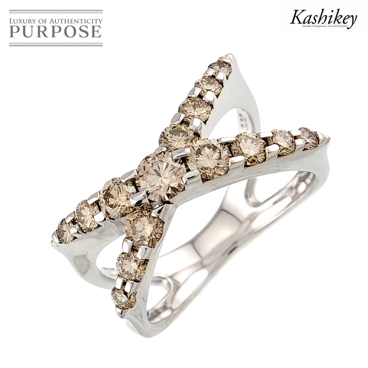 KASHIKEY ネイキッド 11.5号 リング ブラウン ダイヤ 1.00ct K18 WG ホワイトゴールド 750 柏圭 Diamond Ring カシケイ 90326594