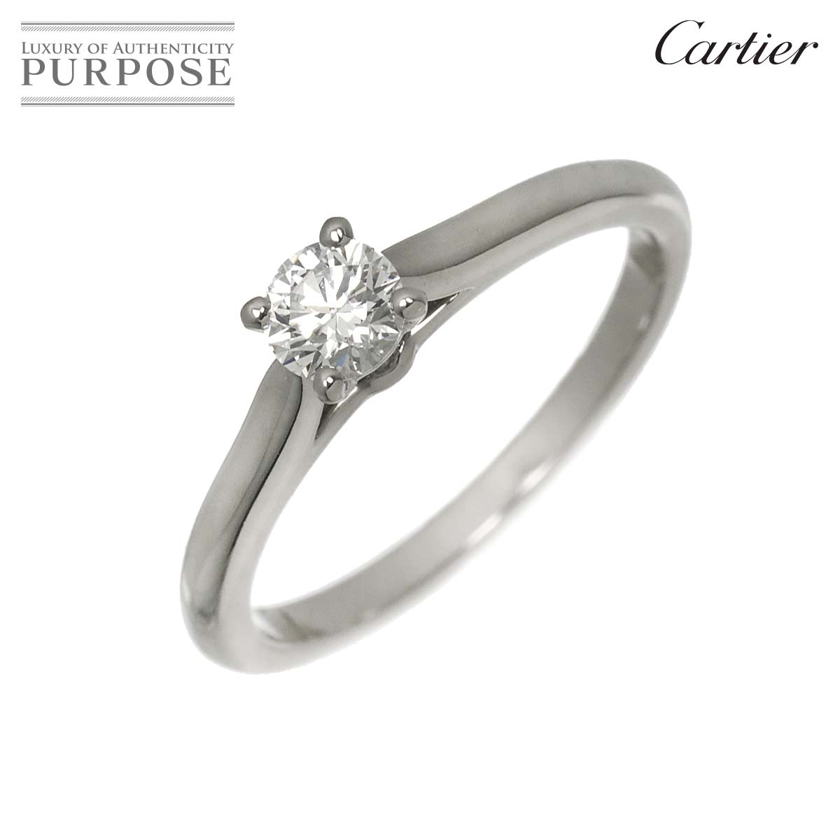 Cartier ソリテール ダイヤ 0.24ct E/VS2/EX #49 リング Pt プラチナ Solitaire Ring【証明書・鑑定書付き】カルティエ 90326891
