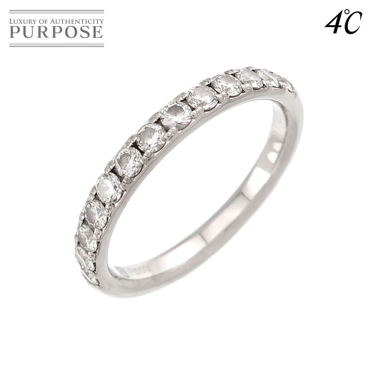 4℃ 12号 リング ハーフ ダイヤ Pt プラチナ 指輪 Diamond Ring ヨンドシー 90327463