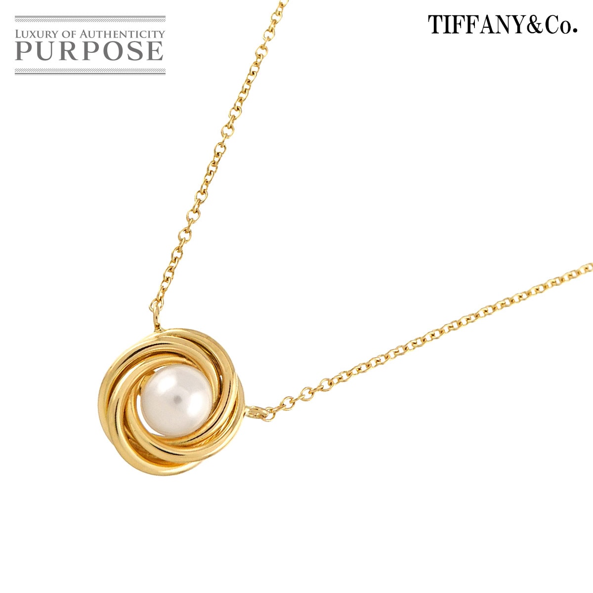 TIFFANY&Co. アコヤ真珠 5.0mm ネックレス 41cm K18 YG イエローゴールド 750 パール Necklace ティファニー 90328318