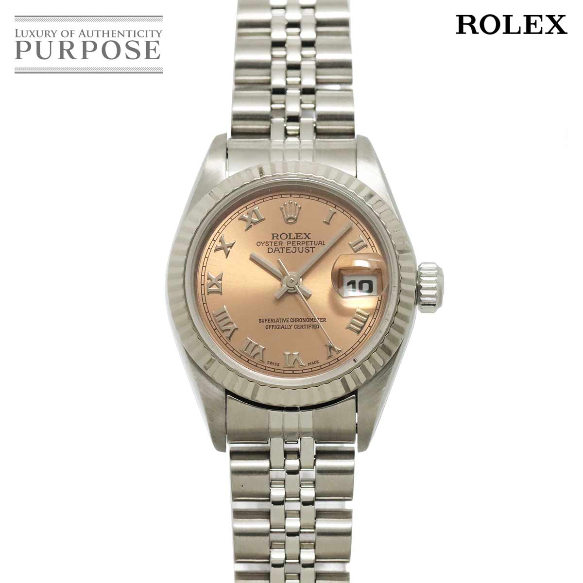 ROLEX デイトジャスト 69174 U番 レディース 腕時計 ピンク 文字盤 K18WG ホワイトゴールド オートマ 自動巻き ウォッチ Datejust ロレックス 90321427