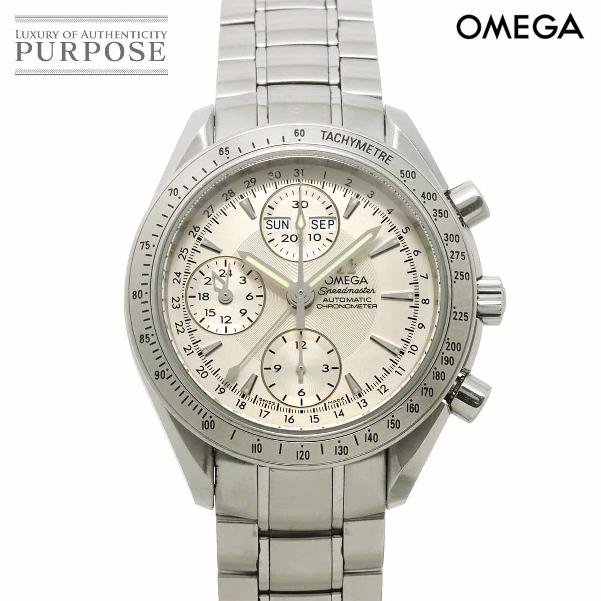 OMEGA スピードマスター 3221 30 トリプルカレンダー クロノグラフ メンズ 腕時計 シルバー オートマ 自動巻き ウォッチ オメガ 90328999