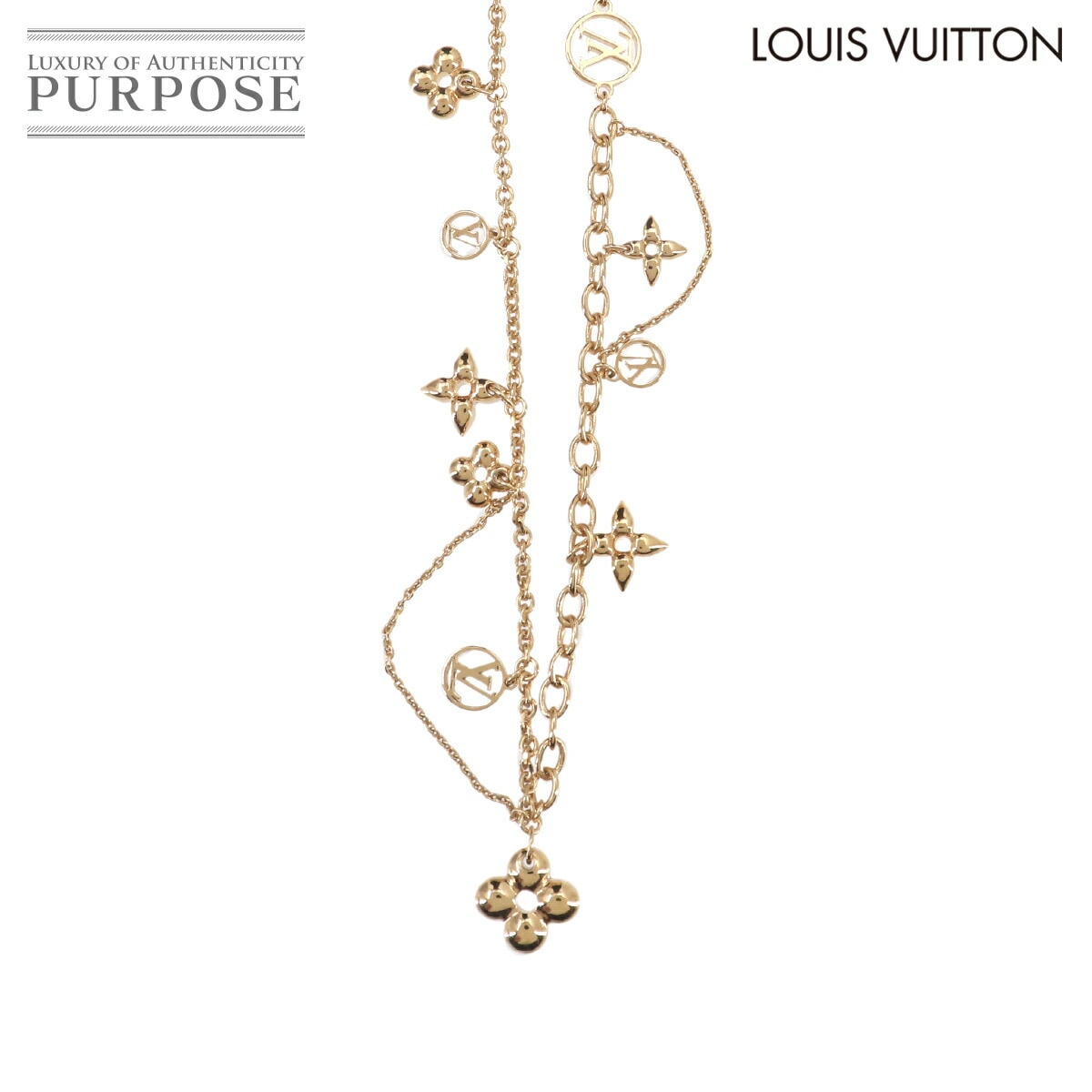 LOUIS VUITTON コリエ ブルーミング ネックレス ゴールド M64855 モノグラム フラワー LVサークル Collier Blooming Necklace ルイ ヴィトン 90323943