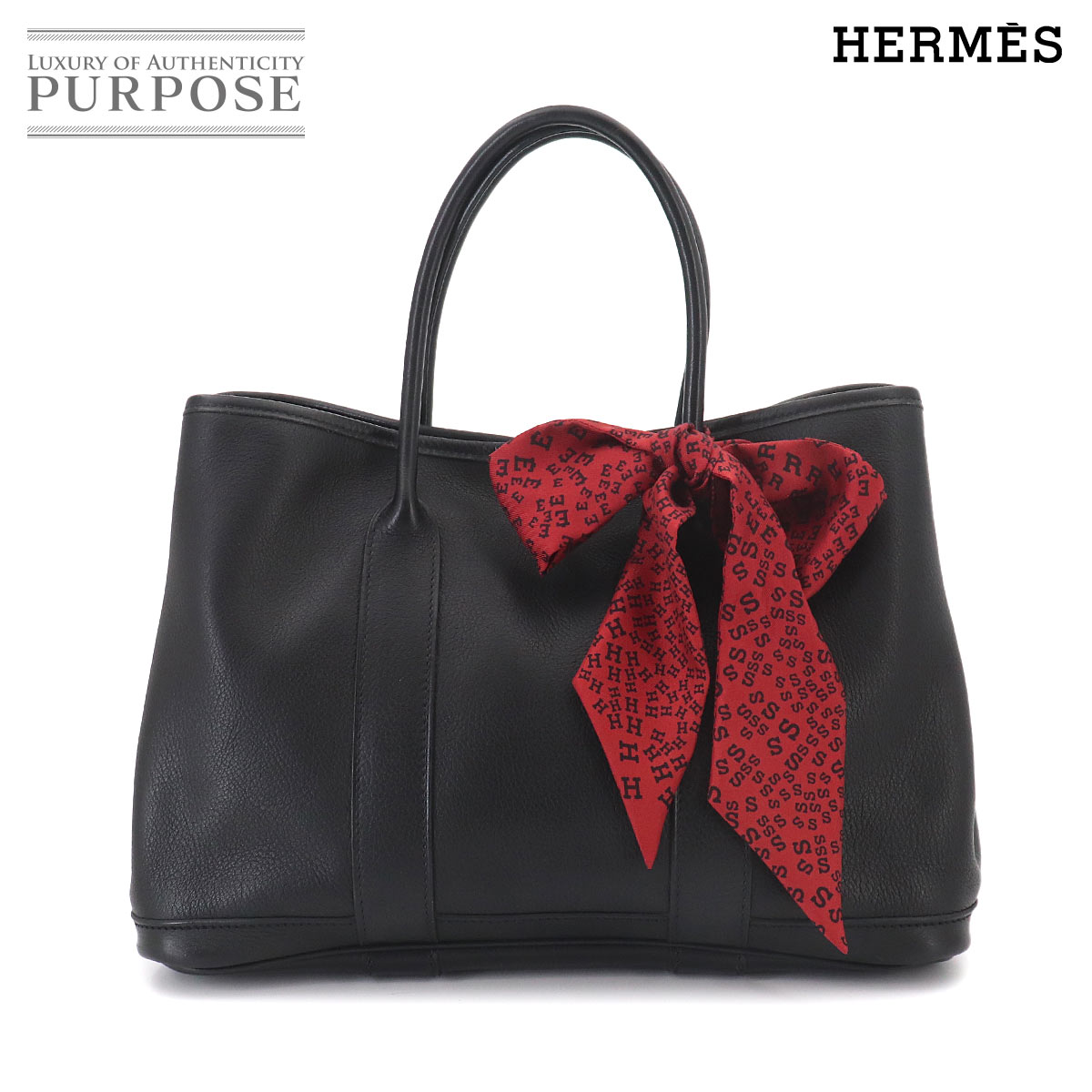 HERMES ガーデンツイリー 30 TPM トート バッグ スイフト ブラック □I刻印 シルバー 金具 Garden Twilly TPM エルメス 90324961