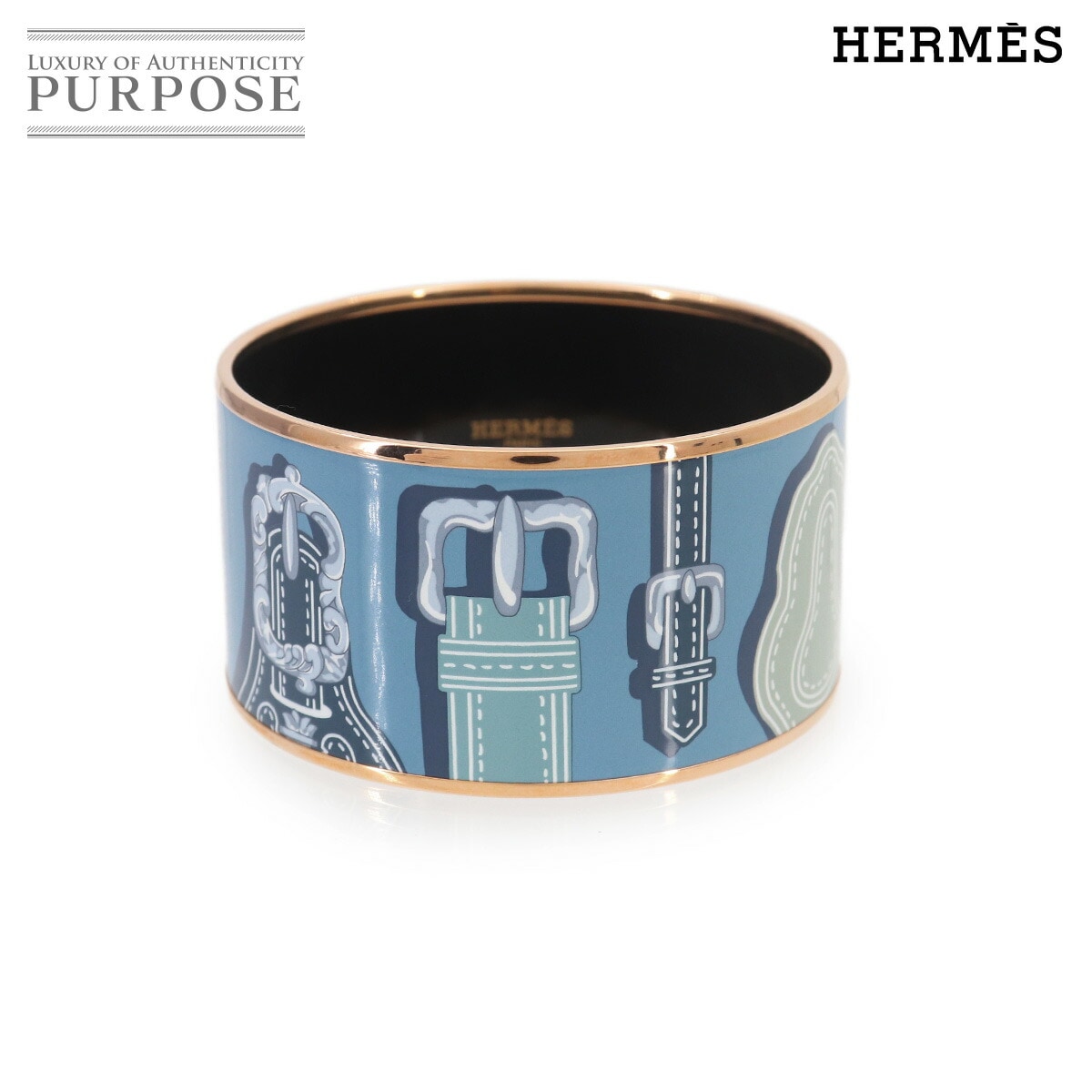 HERMES エマイユ TGM バングル ブレスレット ブルー　マルチカラー ゴールド アクセサリー Email TGM エルメス 90325477