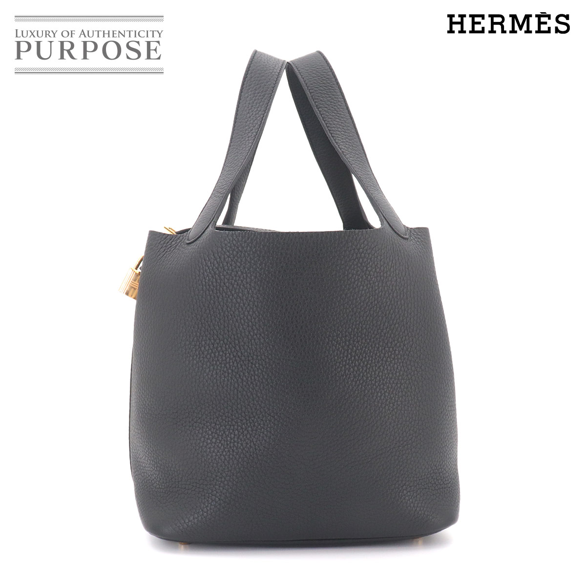 HERMES ピコタンロック MM エルメス HERMES ハンド バッグ トリヨンクレマンス ブラック K刻印 ゴールド 金具 Picotin Lock MM エルメス 90327162