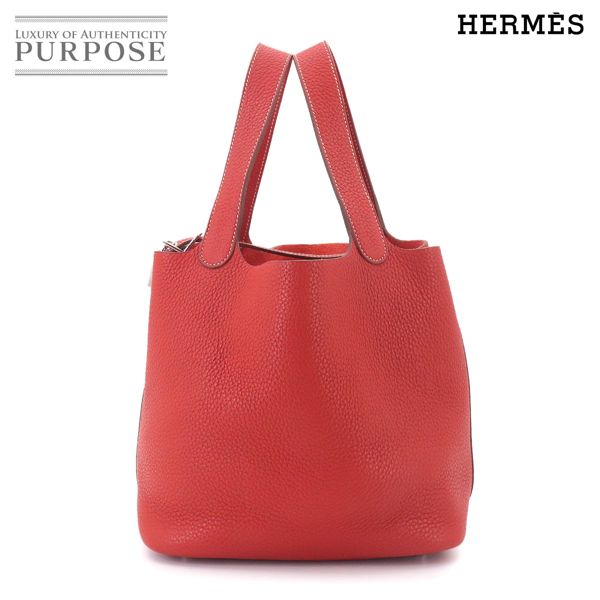 HERMES ピコタンロック MM ハンド バッグ トリヨンクレマンス サンギーヌ □P刻印 シルバー 金具 Picotin Lock MM エルメス 90329065