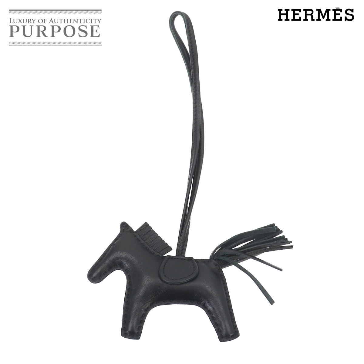 HERMES ソーブラック ロデオ PM バッグチャーム アニョーミロ Y刻印 Rodeo エルメス 90329431