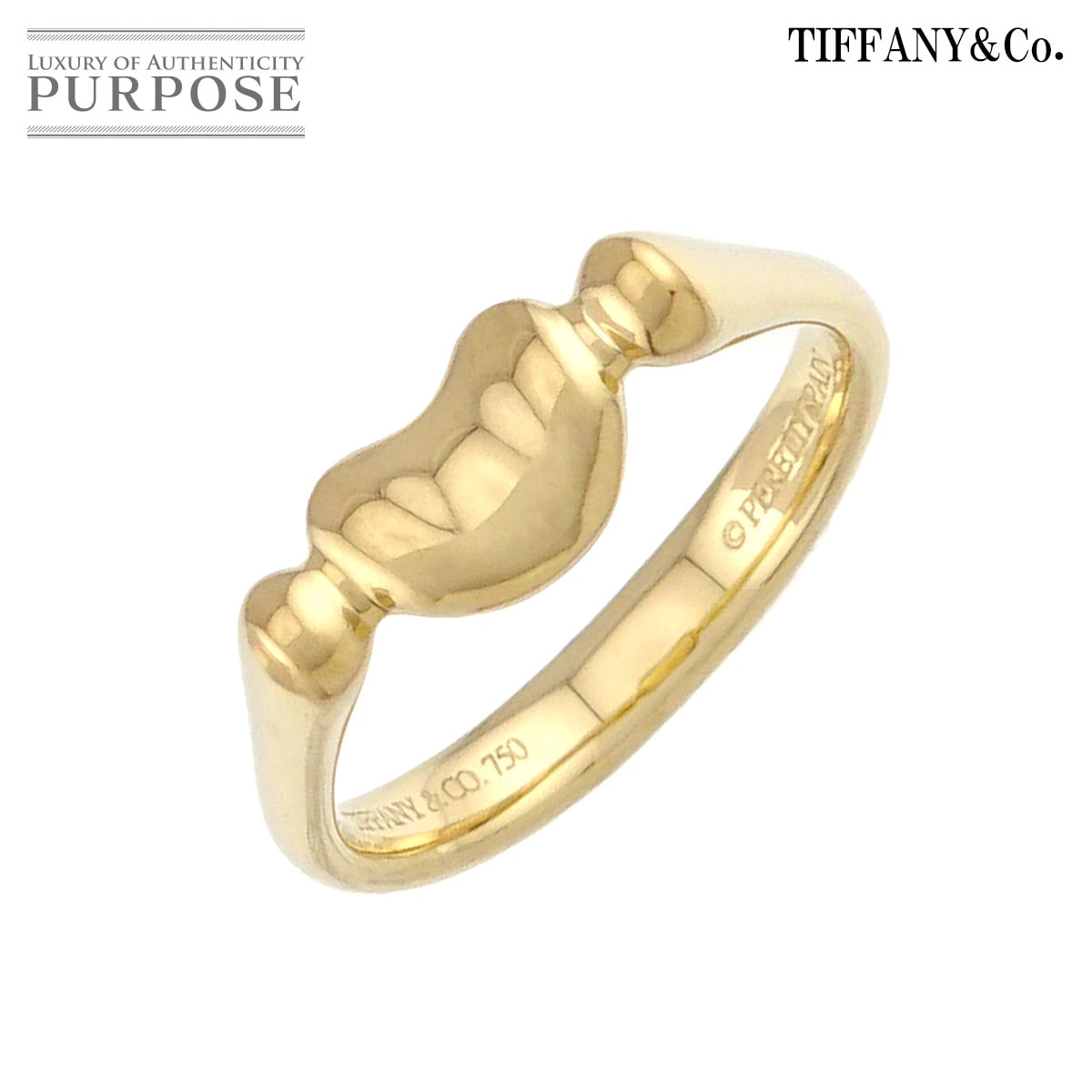 TIFFANY&Co. ビーン 13号 リング K18 YG イエローゴールド 750 指輪 Bean Ring ティファニー 90327443