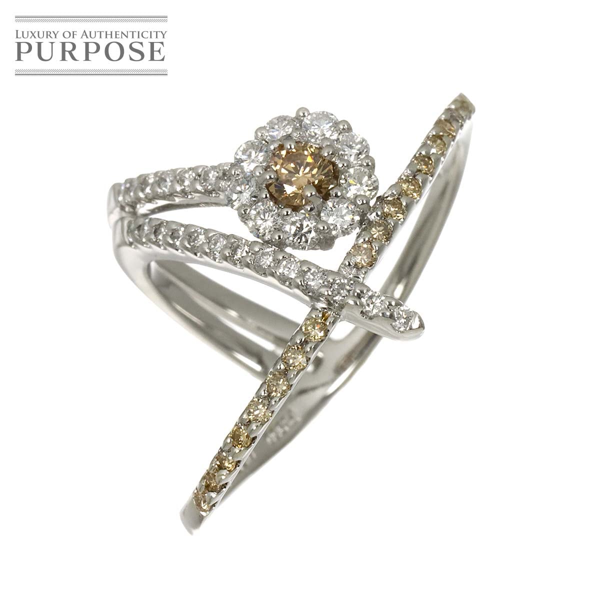 リング 14.5号 ダイヤ 0.55ct/0.45ct Pt プラチナ 指輪 Diamond Ring 90325091
