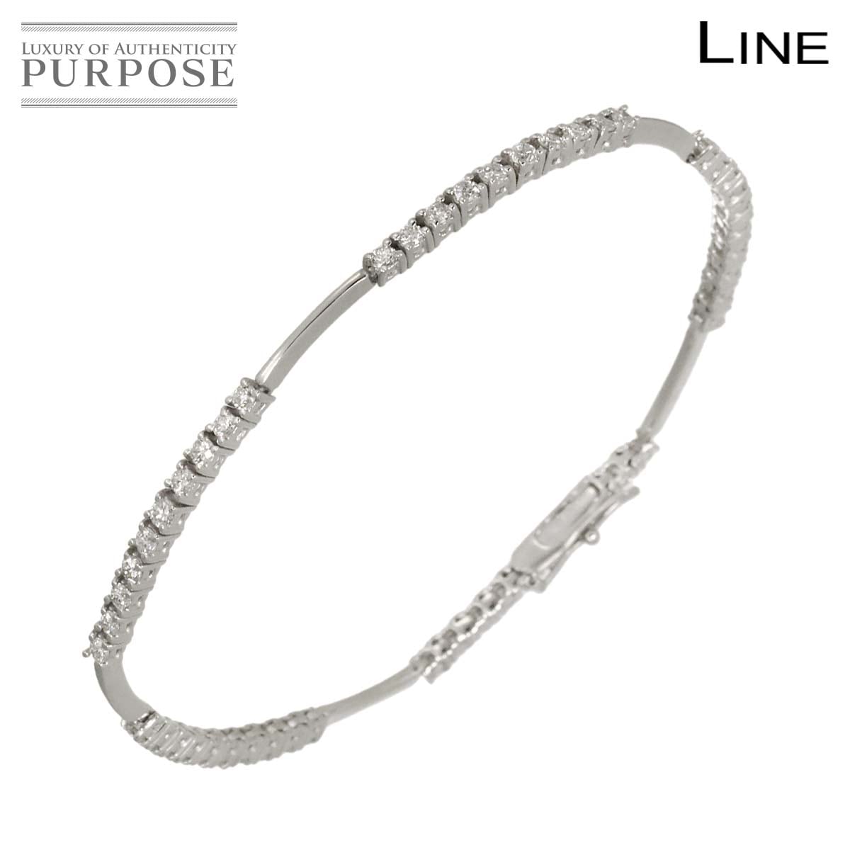 DE BEERS LINE ダイヤ 1.50ct ブレスレット 18cm ホワイトゴールド 750 Diamond Bracelet デビアス ライン 90321527