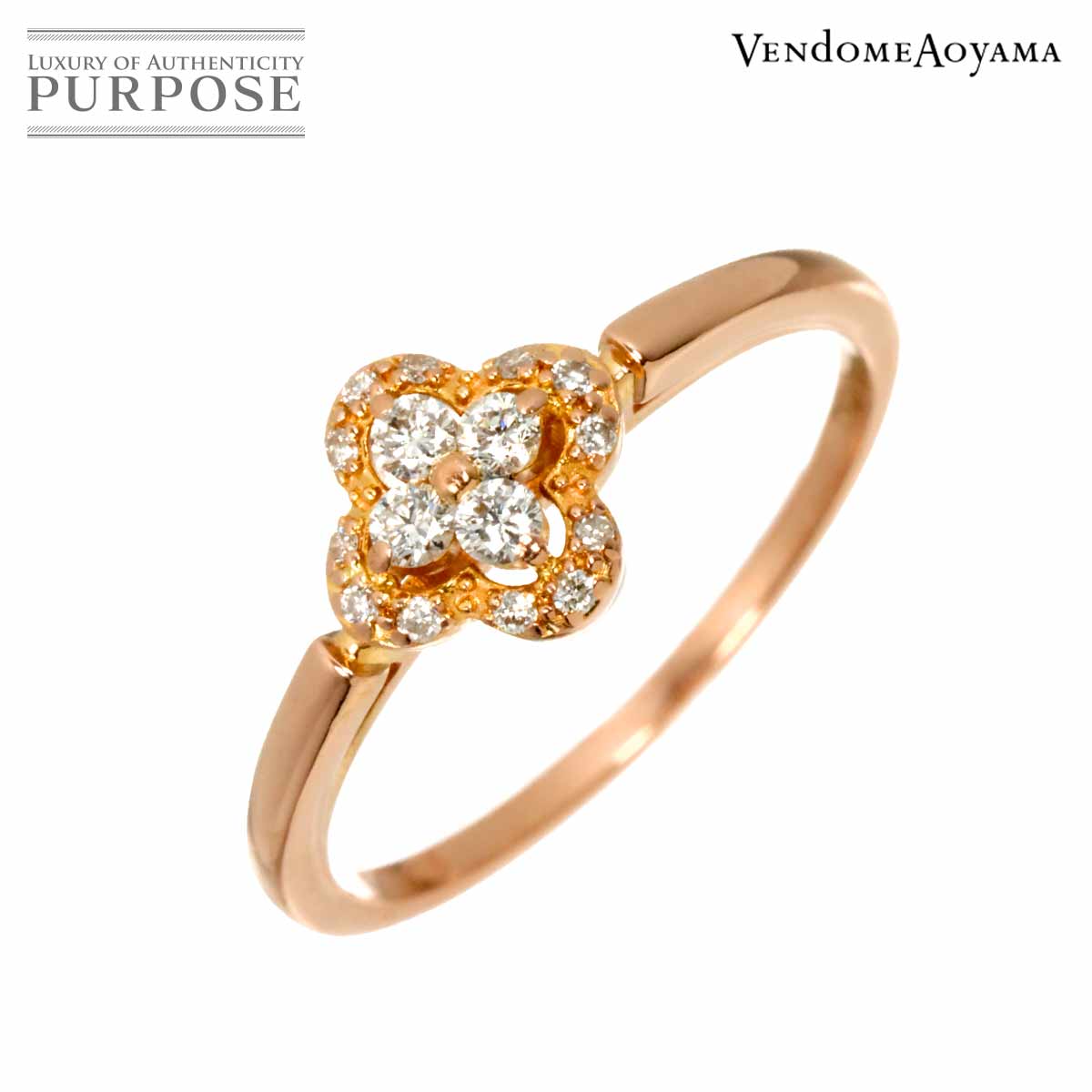 Vendome Aoyama 11号 リング ダイヤ 0.13ct K18 PG ピンクゴールド 750 指輪 Diamond Ring ヴァンドーム青山 90323390