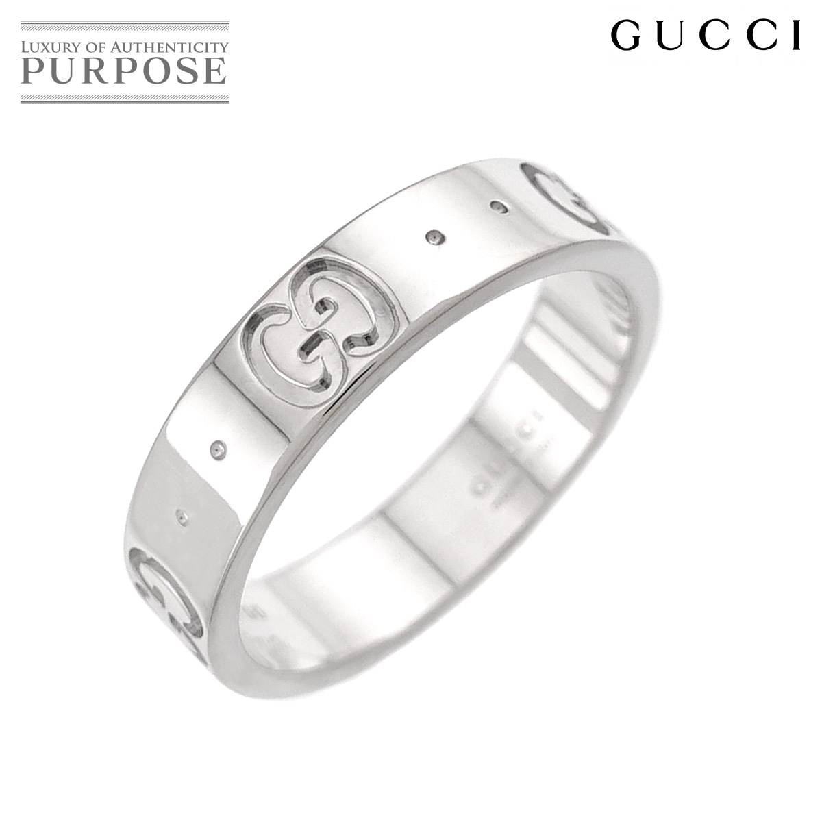 GUCCI アイコン #7 リング K18 WG ホワイトゴールド 750 指輪 Icon Ring グッチ 90326466
