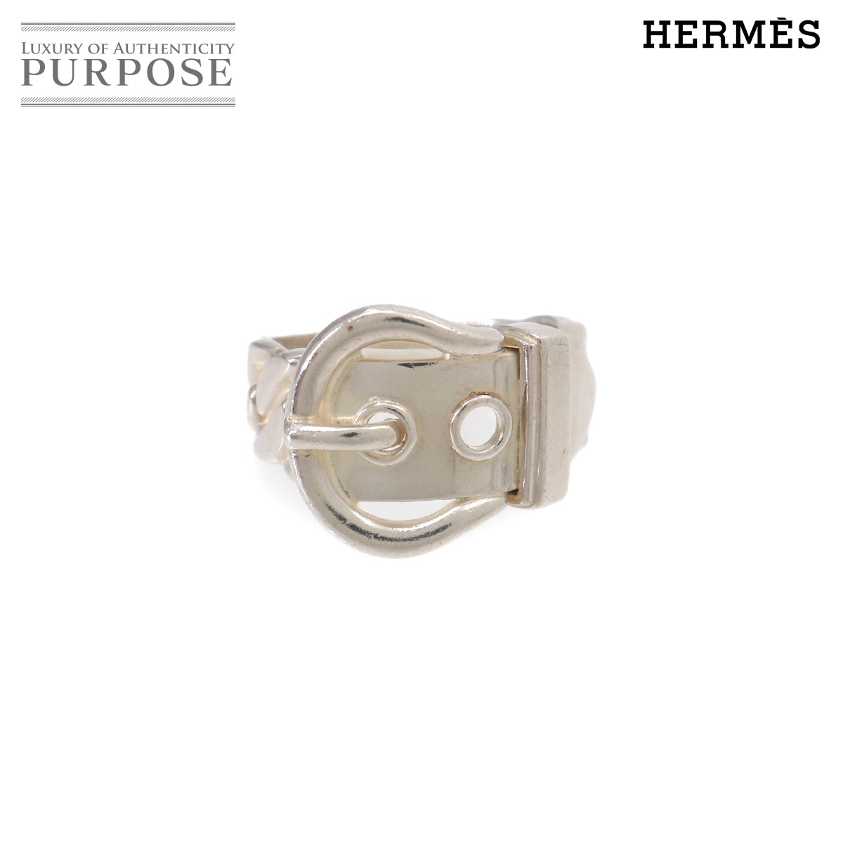 HERMES ブックル セリエ リング SV 925 シルバー 指輪 アクセサリー Buckle Serie Ring エルメス 90321935