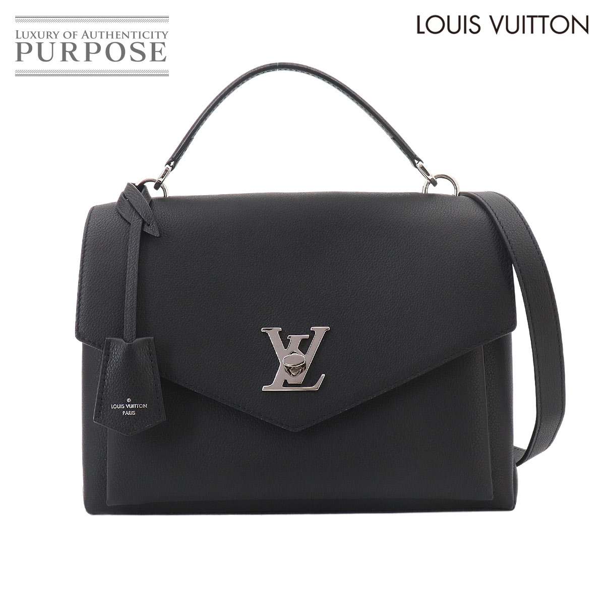 LOUIS VUITTON マイロックミー サッチェル 2way ハンド ショルダー バッグ レザー ノワール M54849 My Lock Me Satchel ルイ ヴィトン 90325039