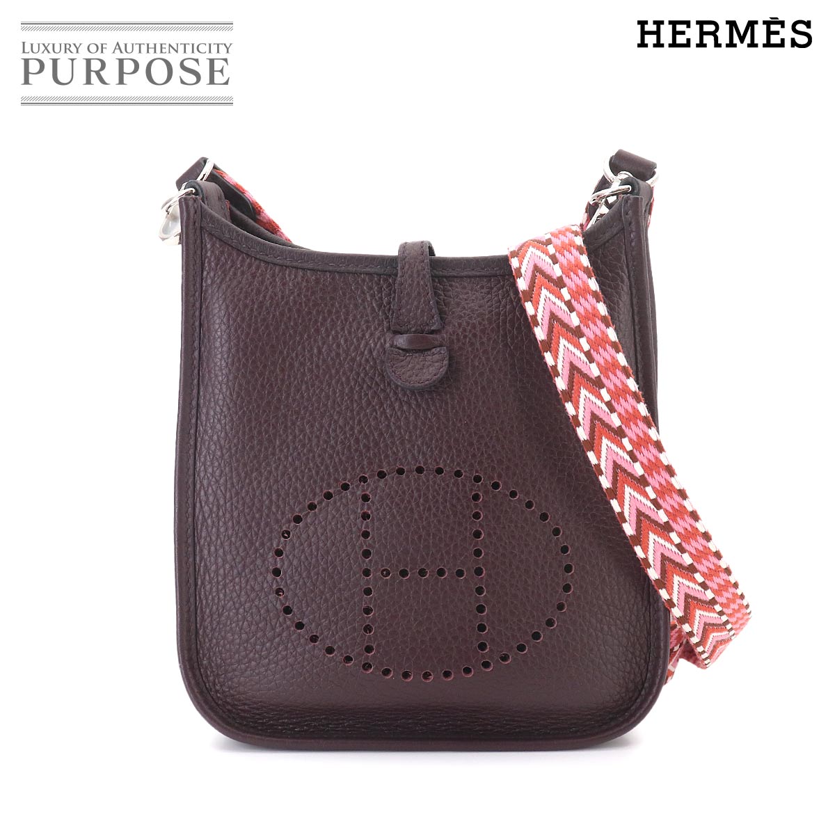 HERMES エブリン アマゾン TPM サングル ジグザグ ショルダー バッグ トリヨンクレマンス ルージュセリエ シルバー 金具 Z刻印 Evelyne Amazon TPM エルメス 90326947